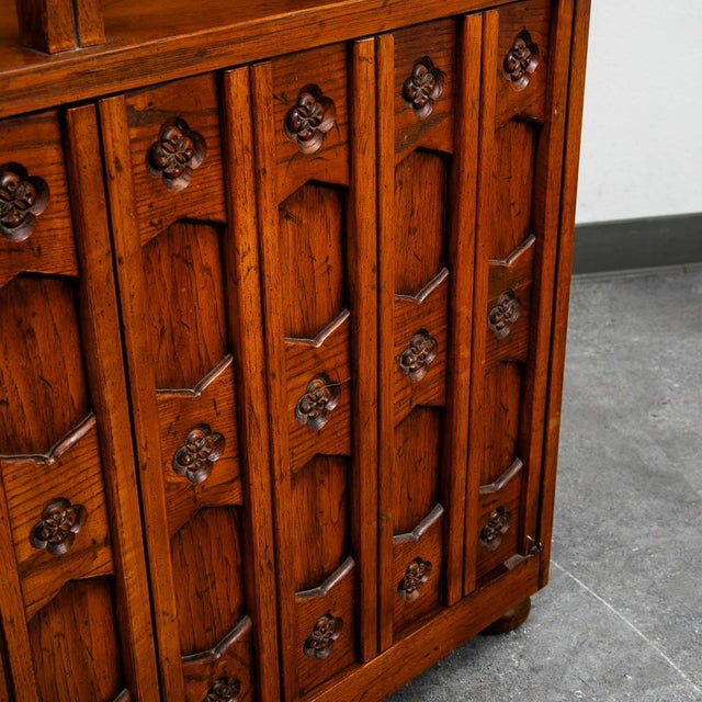 Wood Mid Century Modern Bookshelf Cabinet Drexel Esperanto Book Shelf Doors Shelving For Sale - Image 7 of 12