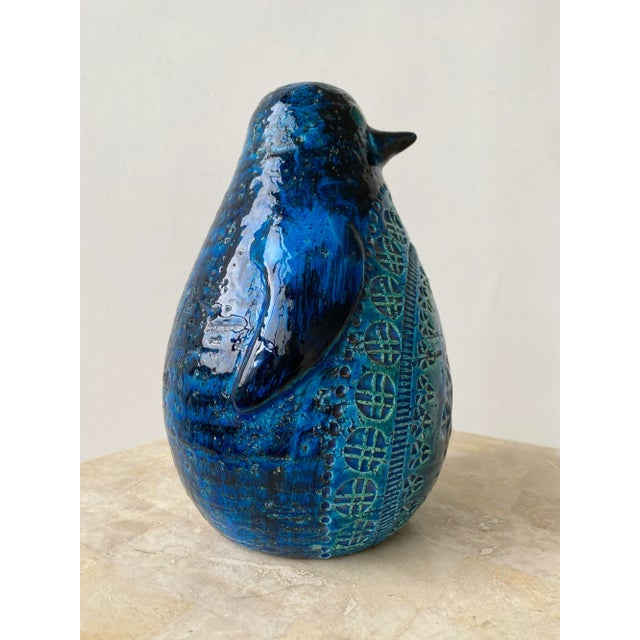 Ceramic Vintage "Rimini Blu" Aldo Londi for Illums Bolighus Large Penguin Sculpture, Circa 1960s For Sale - Image 7 of 13