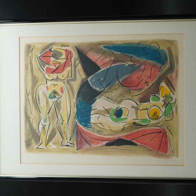 For sale is an original Andre Masson color lithograph Title: Odalisque, E.A. Signed + dustproof framed. Glossy black frame...
