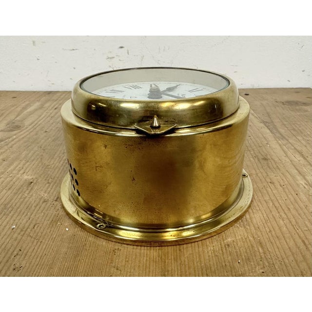 Vintage German Brass Ships Clock from Kundo, 1970s For Sale - Image 12 of 16