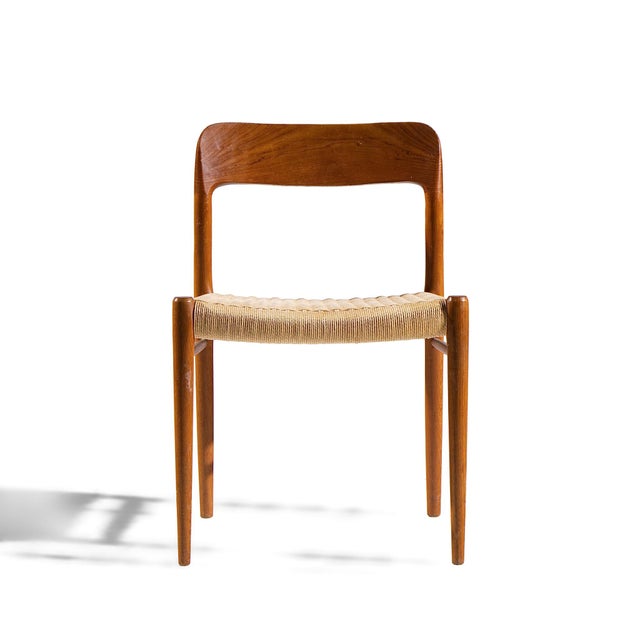 Mid 20th Century Niels Moller Model 75 Mid Century Danish Teak and Cane Dining Chairs - Set of 4 For Sale - Image 5 of 9