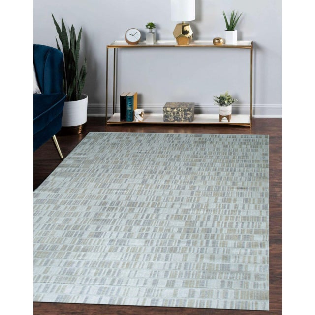Contemporary 9x12 Freya Timeless Ivory Geometric Modern Hand Knotted Wool Carpet Rug For Sale - Image 3 of 10