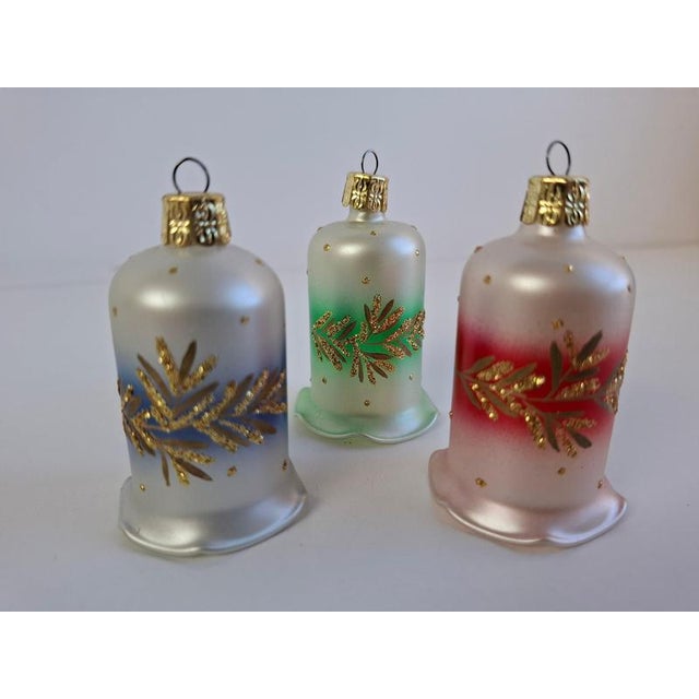 Vintage Czechoslovakian Glass Christmas Bells, 1960, Set of 6 For Sale - Image 6 of 17