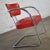 Art Deco Streamline Modern Bauhaus Cantilever Chair Chrome & Red Vinyl Attributed to Kem Weber for Lloyd’s Manufacturing For Sale - Image 9 of 13