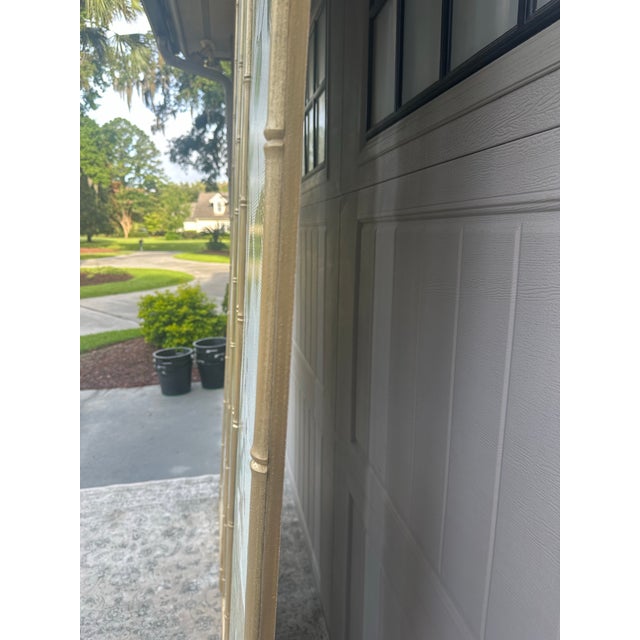 Large Tropical Mural Triptych Framed in Faux Bamboo - a Set of 3 For Sale - Image 10 of 12