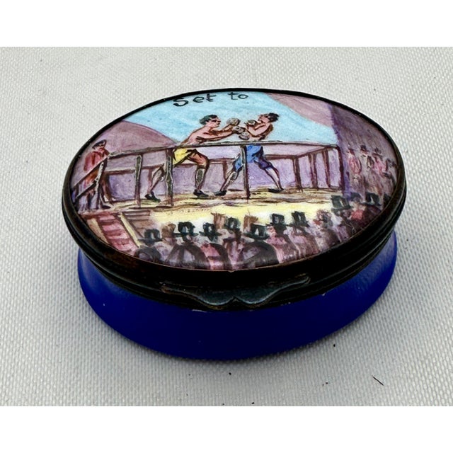 19thC Samson Enamel Boxing “Set To” Patch Trinket Box For Sale In Naples, FL - Image 6 of 9