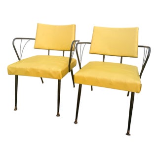 Pair of Vintage Viko Mid-Century Modern Mustard Yellow Armchairs, Circa 1975 For Sale