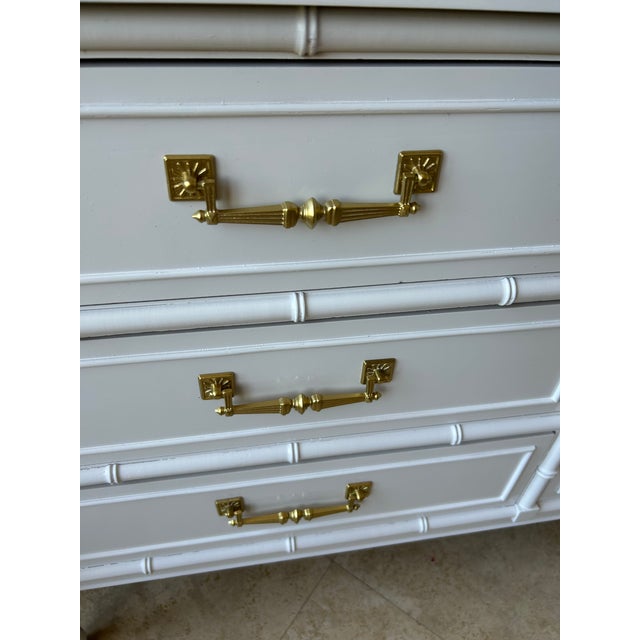 Chinoiserie 1970s Henry Link Bali Hai White Gloss Lowboy Dresser For Sale - Image 3 of 9