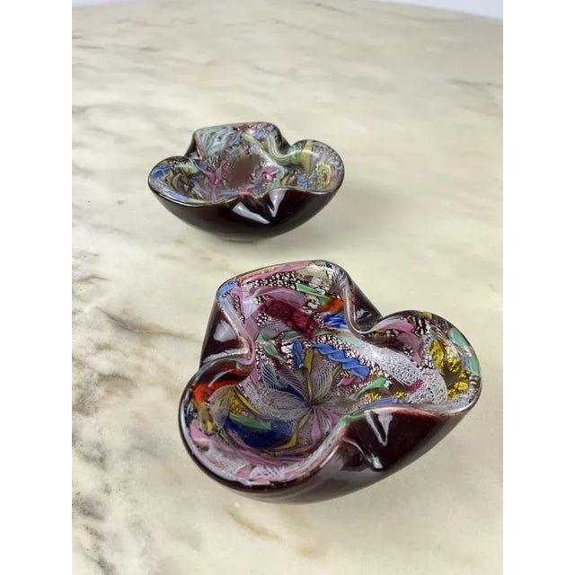 Variegated Murano Glass Ashtrays, 1970s, Set of 2 For Sale - Image 4 of 13