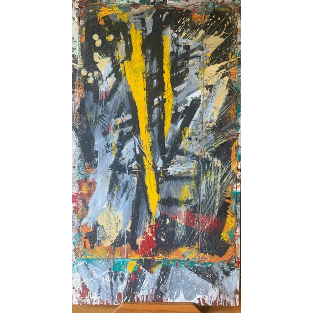 "Wild" 1980s Abstract Collage and Painting on Wood For Sale - Image 12 of 12