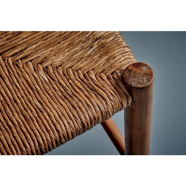 Beechwood Stools with Woven Rush Seats, France, 1950s, Set of 2 For Sale - Image 13 of 14