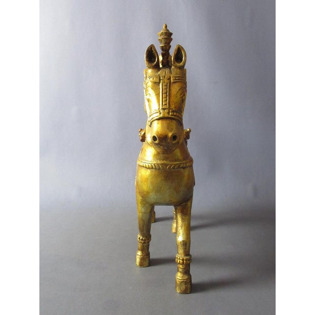 Horse Statue, 1960, Golden Wood For Sale - Image 3 of 18