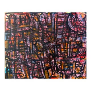 Abstract Oil on Wood Painting by Karl James Lubbering For Sale