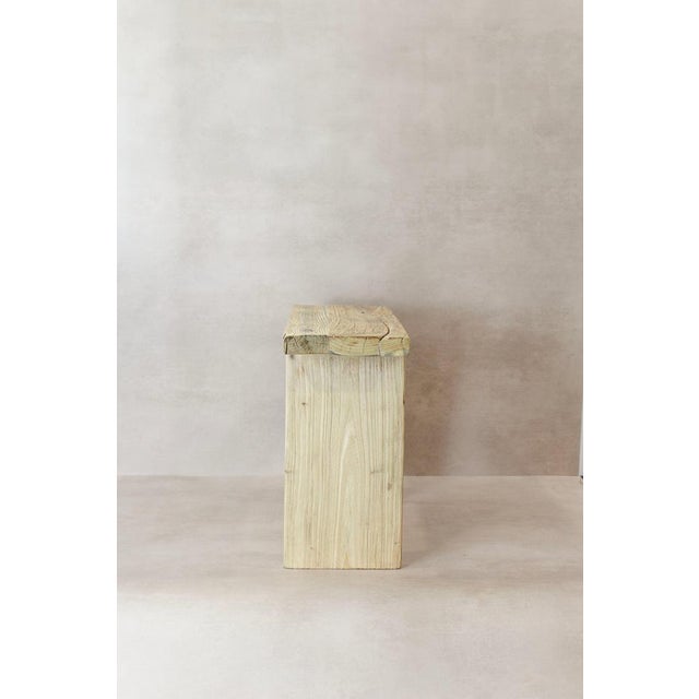 Rustic Vintage Rustic Square Elm Stool For Sale - Image 3 of 7