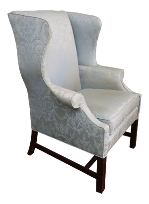 American Furniture Gallaries Chippendale Style Mahogany Wing Chair