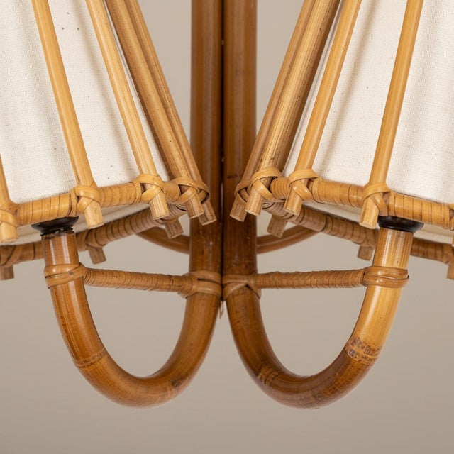 Designed by Bill Parry, the Duo Wall Sconce is a study in restraint. A bent rattan frame holds two pencil reed shades,...
