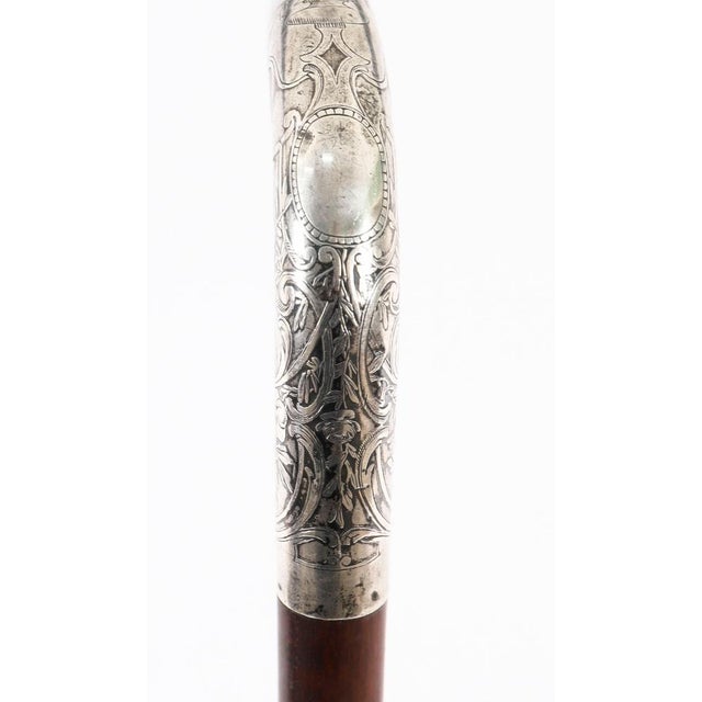 Antique French Silver Walking Cane Stick, 1800s For Sale - Image 9 of 12