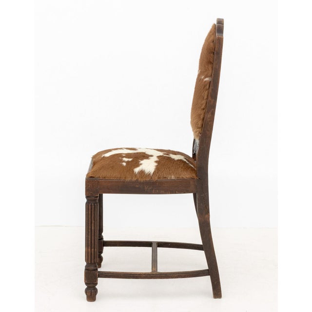 Cow Hide Upholstered Side Chair For Sale In New York - Image 6 of 7