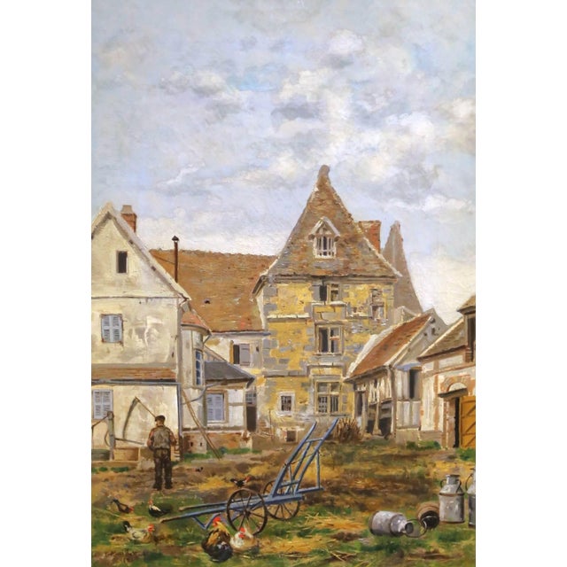 Pair of 19th Century Rouen Oil Paintings Attributed to Torello Ancillotti For Sale In Dallas - Image 6 of 14