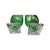 2020s Pair of Hand Blown Green Glass Hurricanes With Etched Leaf Design For Sale - Image 5 of 5