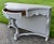 Antique Walnut Carved Hollywood Regency Style Console Table Painted Gray/Distres For Sale - Image 10 of 15