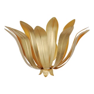 Matthew Izzo Home Cayman Botanic Gold Leaf Wall Sconce For Sale