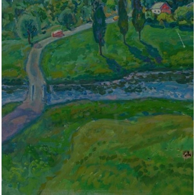 1980s Vintage Impressionism Oil Painting: Ukrainian City Landscape, 1983 75-75 For Sale - Image 5 of 6