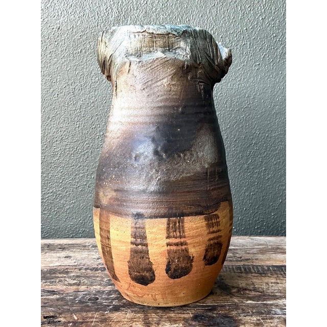 Vintage Handcrafted Studio Pottery Vase For Sale - Image 4 of 17