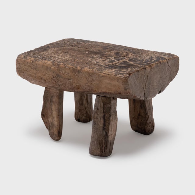 Contemporary Chinese Petite Wabi Sabi Stool, C. 1800 For Sale - Image 3 of 5