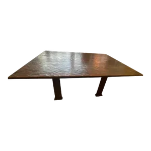 1960s Brutalist Wood Dining Table in the Style of Paul Evans