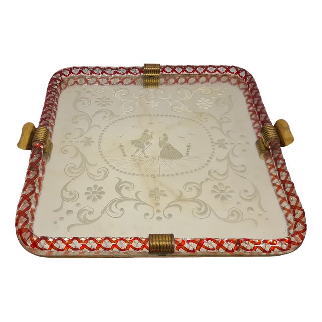 Vintage Tray by Ercole Barovier, 1940s For Sale
