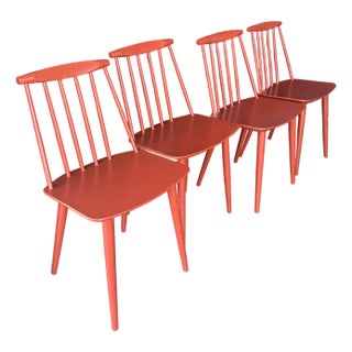 Folke Pålsson for FDB Møbler J77 Chair Produced in 1969. Set of 4 Dining Chairs For Sale