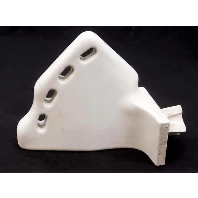Traditional Mid 20th Century Reclaimed White Ceramic Corner Wall Cup & Toothbrush Holder For Sale - Image 3 of 5