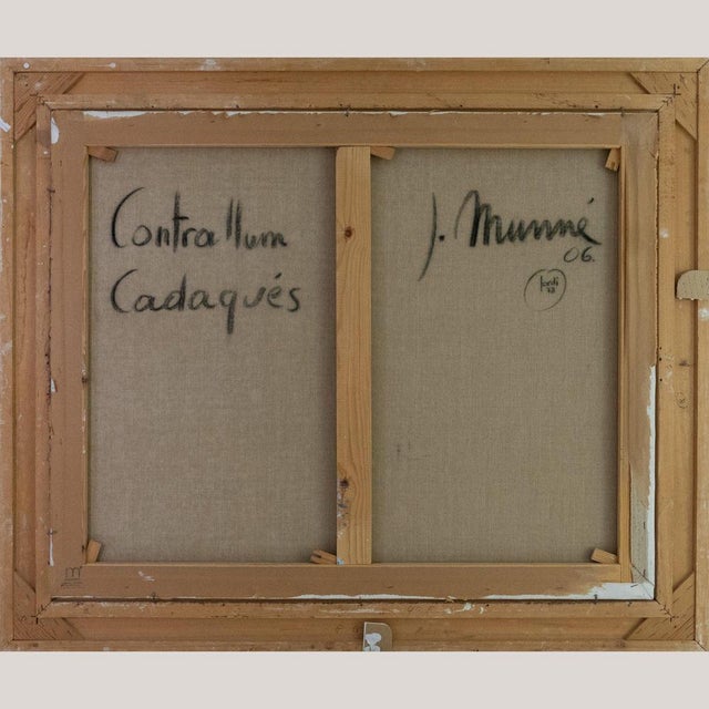 Josep Munné Graupera Contrallum, Cadaqués Beach Scene with Boat, Oil Painting For Sale - Image 6 of 7