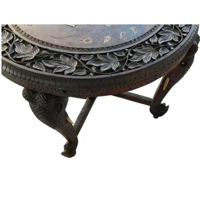 Anglo Indian Round Elephant Side Table For Sale - Image 9 of 13