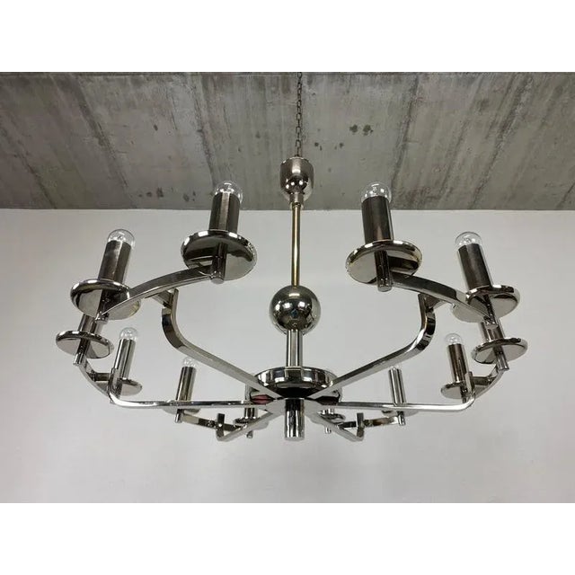 1940s Large Bauhaus Chandelier and Wall Lamps, 1940s, Set of 3 For Sale - Image 5 of 15