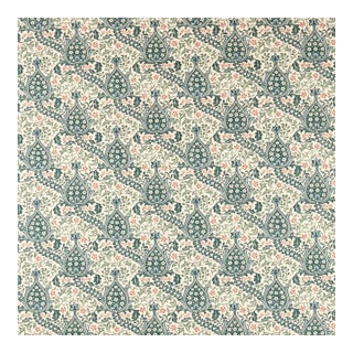 Morris & Co. Persian Tulip Fabric in Teal For Sale