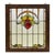Vintage Art Nouveau Style Leaded Stained Glass Window Panel in Custom Rustic Wood Frame For Sale