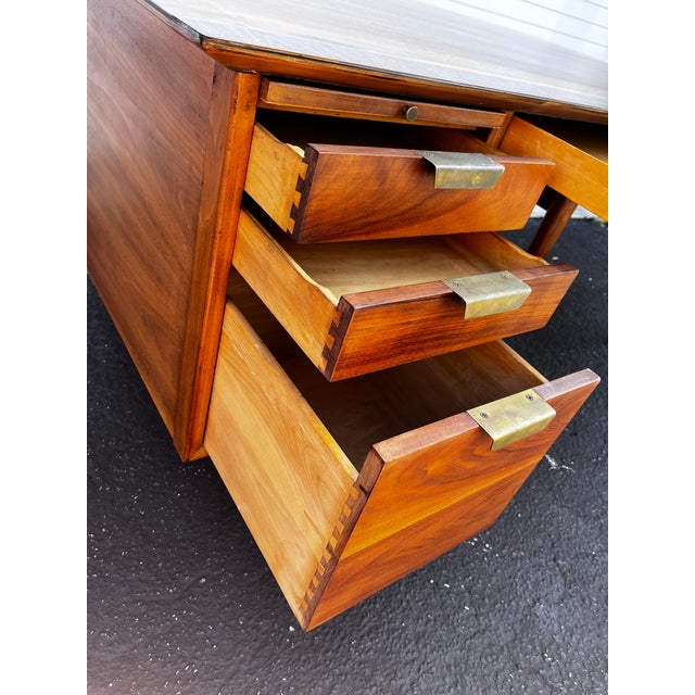 1950s Boomerang Executive Desk With Conference Corner | Mid Century Modern by William H Sullivan for Standard Furniture c.1950s For Sale - Image 5 of 18