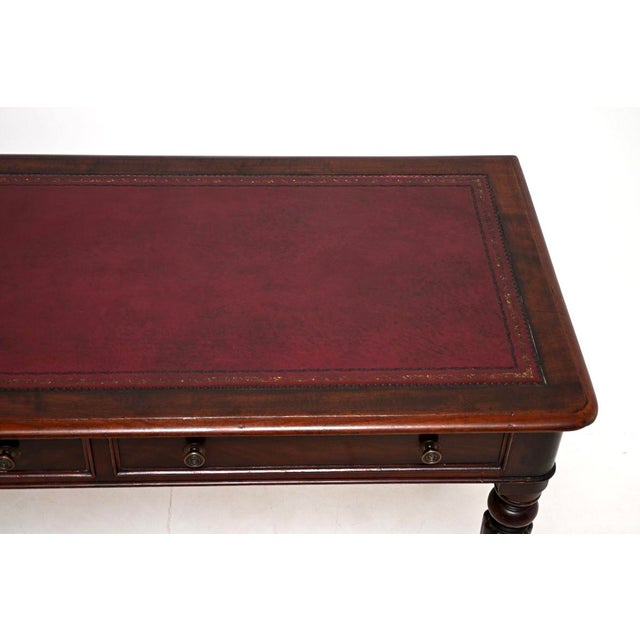 Wood Antique Victorian Writing Table, 1850s For Sale - Image 7 of 11