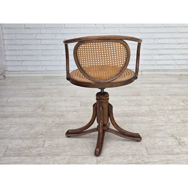 Swivel Armchair in Bentwood and Furniture Mesh, 1950s For Sale - Image 14 of 18