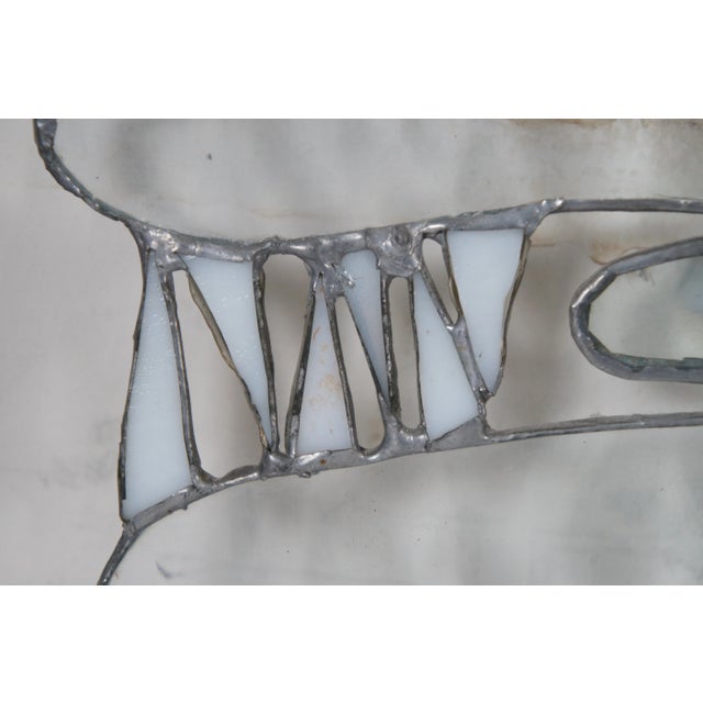 Vintage Stained Glass Sun Catcher Barracuda Fish Studio Art For Sale - Image 10 of 13