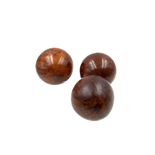 Wooden Spherical Sculptures, France, 1960s, Set of 3 For Sale - Image 12 of 18