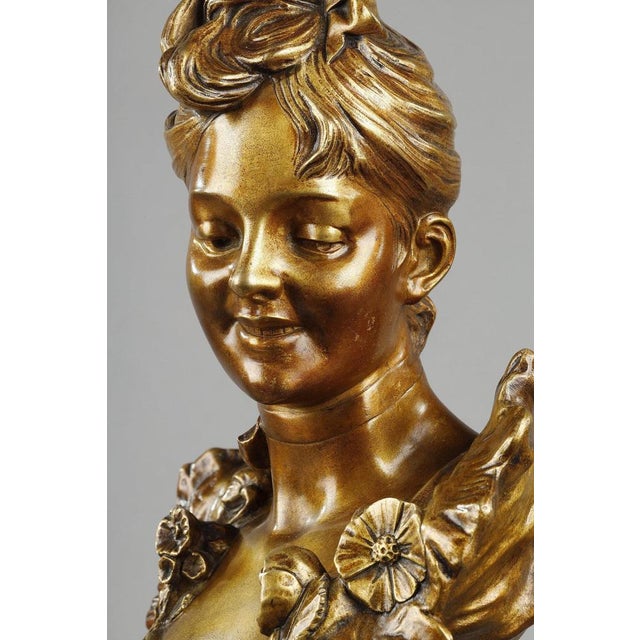 Belle-Epoque Bust of a Young Woman attributed to Victor Léopold Bruyneel, 1900 For Sale - Image 15 of 18