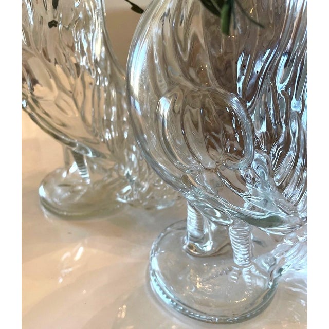1990s French Glass Rooster Decanters- Set of 2 For Sale - Image 6 of 9