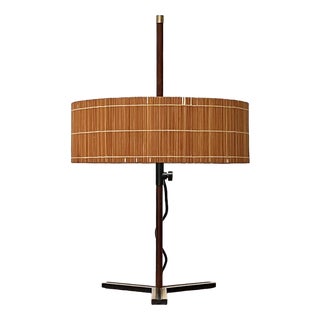 Mid-Century German Minimalist Tripod Teak Table Lamp from Kaiser Leuchten, 1960s For Sale