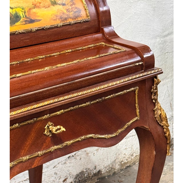 Late 20th Century French Louis XV Vernis Martin Style Rolltop Desk For Sale - Image 16 of 17
