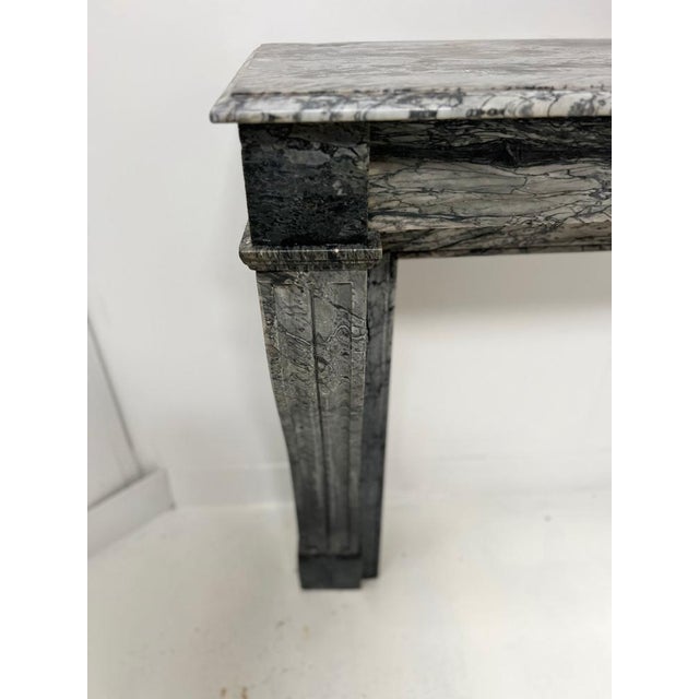 Napoleon III Fireplace in Blue Turquin Marble, 1800s For Sale - Image 4 of 18