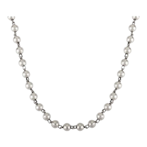 Mid-Century Beaded Silver Bubble Balls Necklace in 925 Sterling Silver by Carat&her