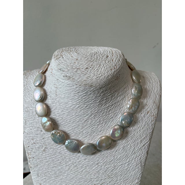 Vintage Pearl Beaded and Sterling Silver Necklace For Sale - Image 4 of 5